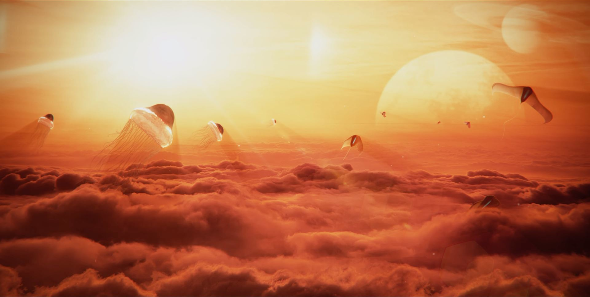 Possible alien life above the clouds of an unknown, habitable planet