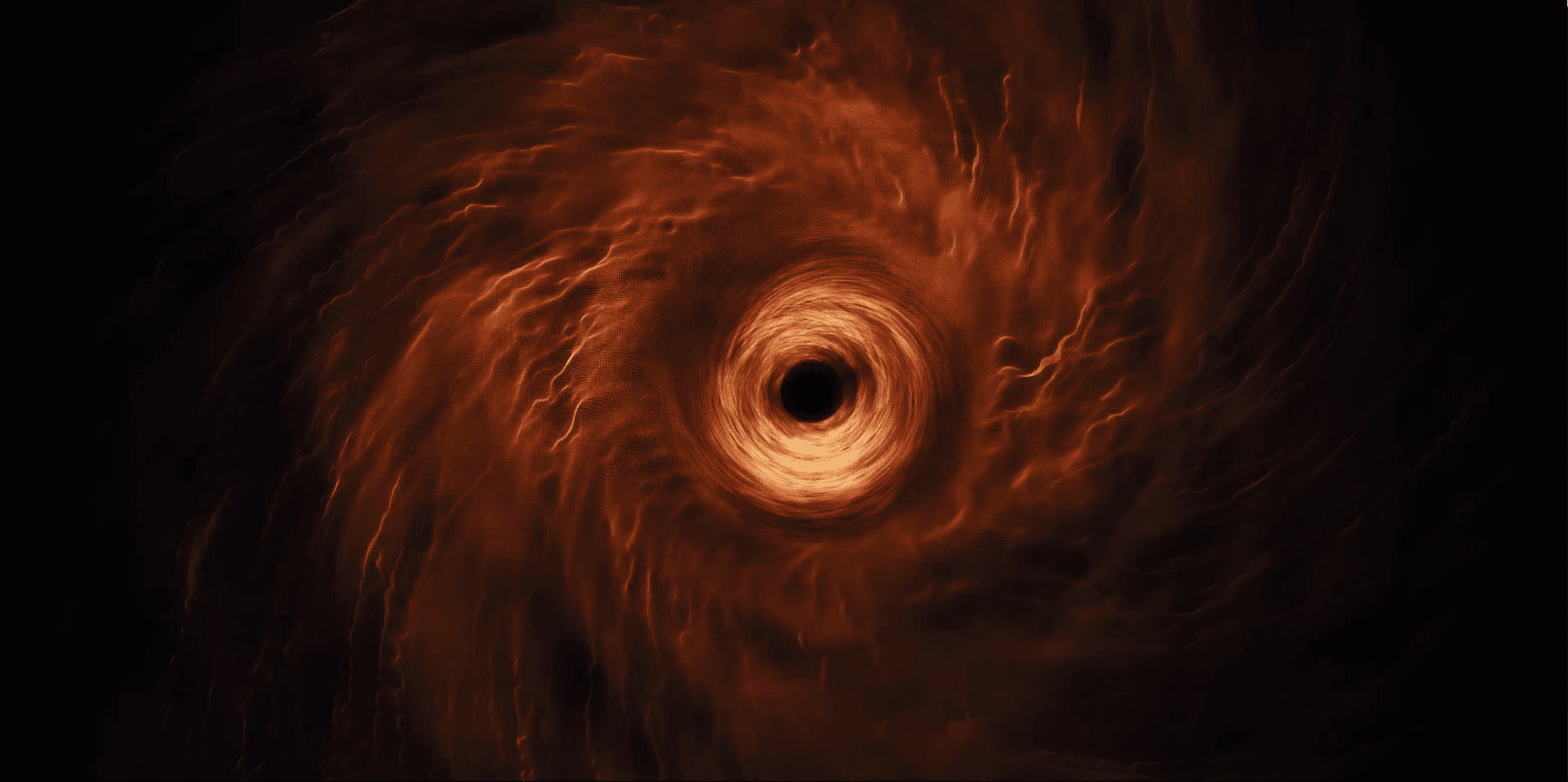 A black hole, capturing light from it's surrounding space